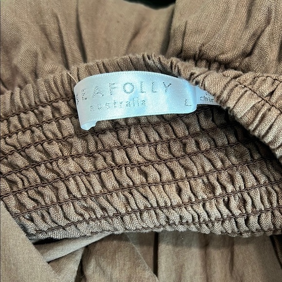 Seafolly Beach Edit Shoreline Linen Cover Up Dress in Brown Size L - Picture 2 of 9